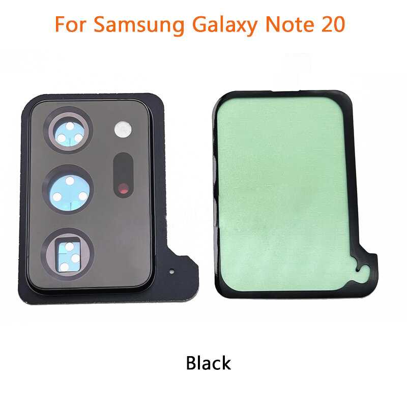 Couvercle d'objectif en verre pour Samsung Galaxy Note 20 Ultra, 100% original, caméra arrière, avec support de cadre, pièces de rechange