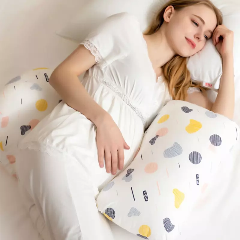 Almohada de embarazo para dormir de lado, cómoda almohada de algodón para mujeres embarazadas, soporte para la cintura