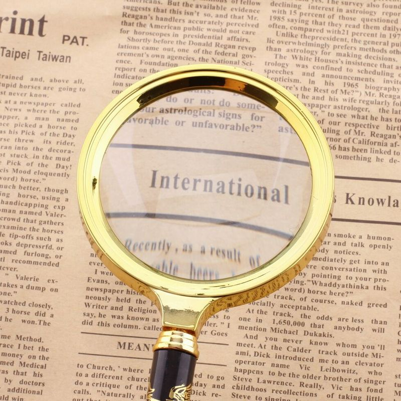 10X Magnifier Reading Books Newspapers Insect Observation Handheld Jewelry Magnifying Glass Loop Loupe Reading Dragon Handle