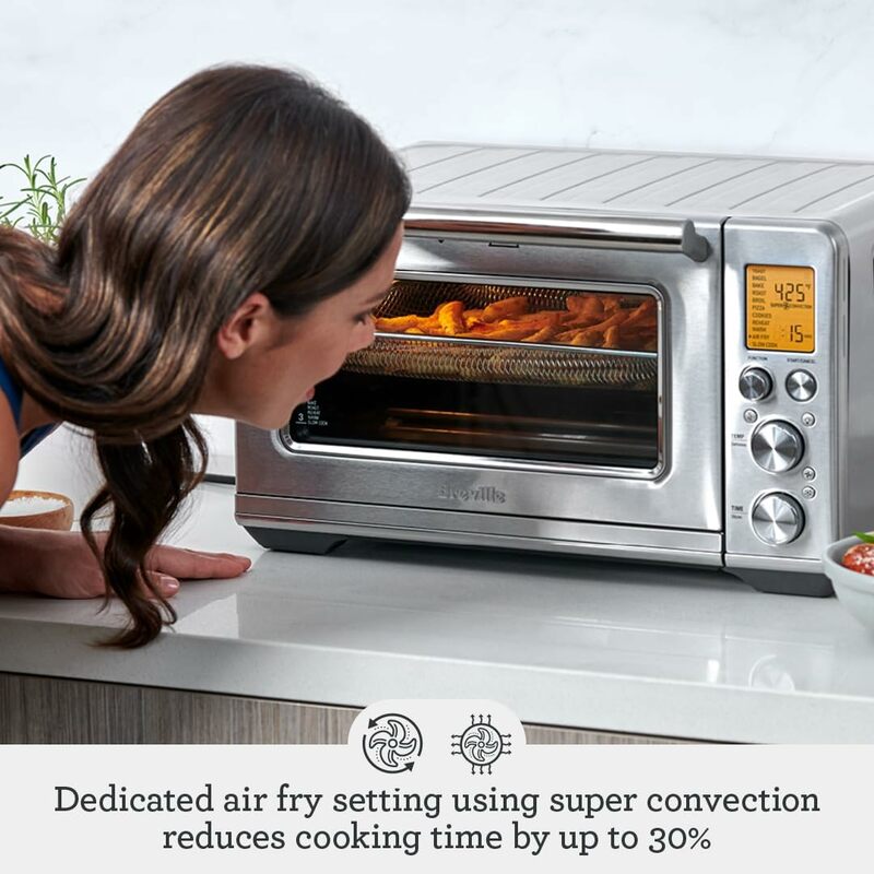 Oven pemanggang penggoreng udara pintar, Oven pemanggang roti dengan sikat tahan karat, BOV860BSS, sedang