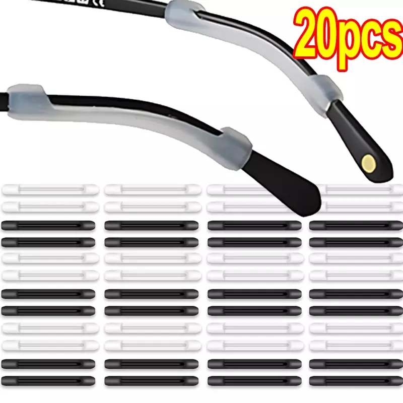Óculos de silicone Anti-Slip mangas, Templo Tip Holder, Óculos Grip, Anti Slip Ear Hook, Óculos Eyewear, 1 Pc, 10 pares