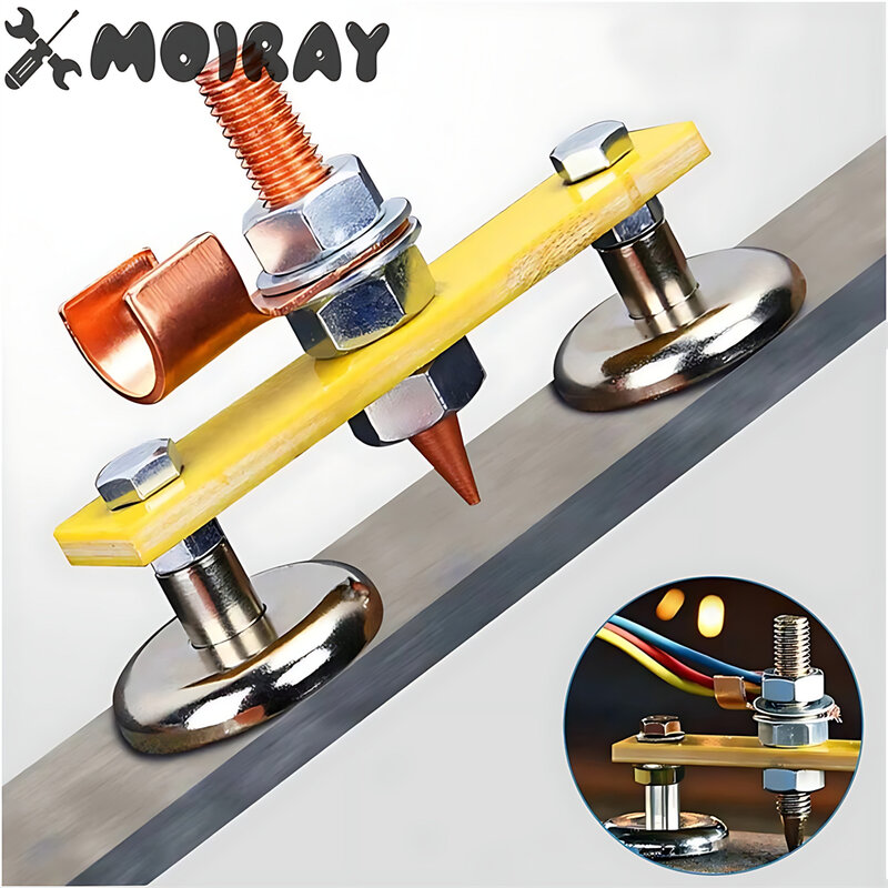 Welding Magnet Head Magnetic Welding Fix Ground Clamp Single/Double Strong Magnetic Weldings Support for Electric Welding Ground