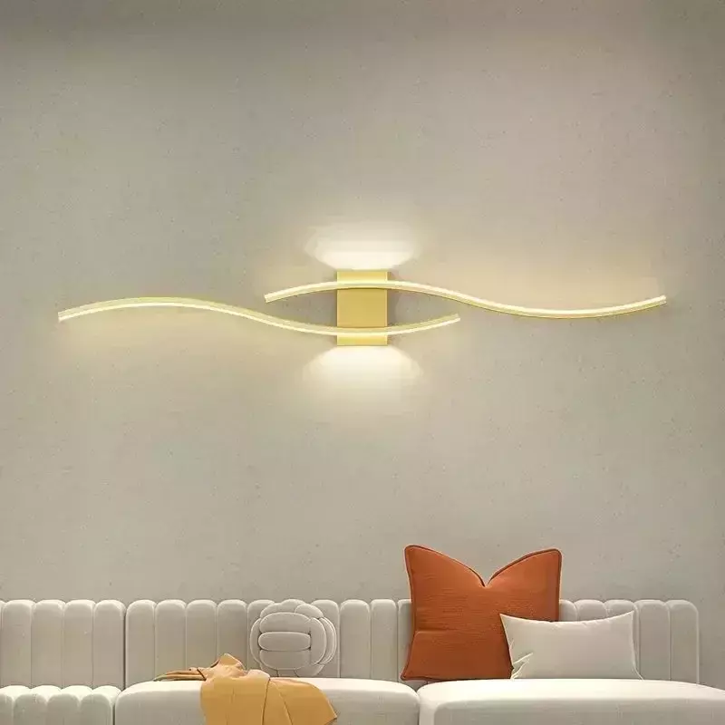 Lámpara de pared LED moderna para fondo de sala de estar, candelabro de pared para dormitorio, mesita de noche, accesorio de iluminación para decoración interior del hogar