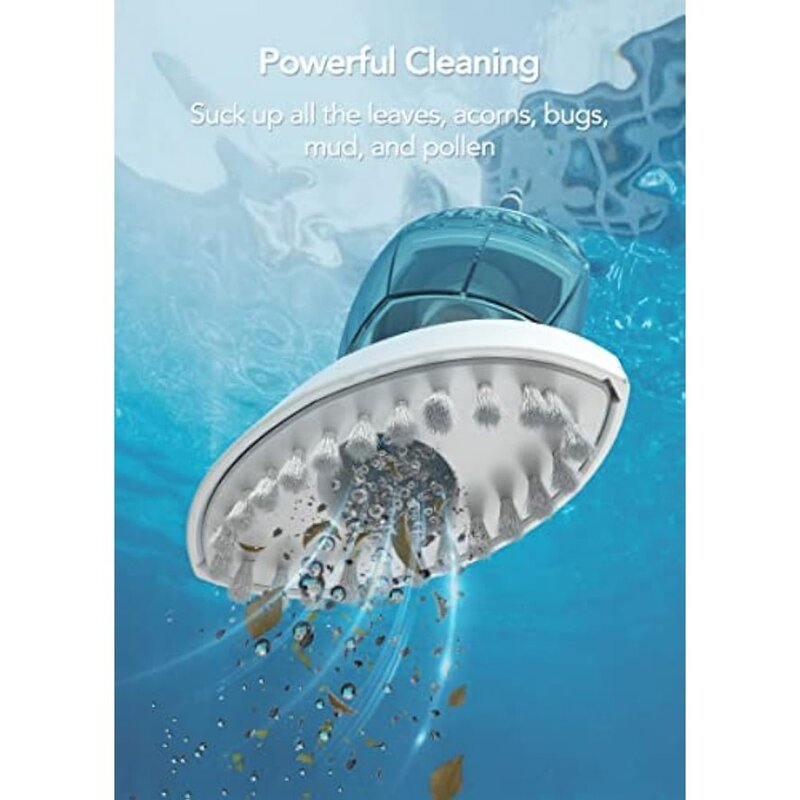 Cordless Pool Vacuum with Telescopic Pole, Handheld Rechargeable Pool Cleaner for Deep Cleaning with 60 Mins Runtime