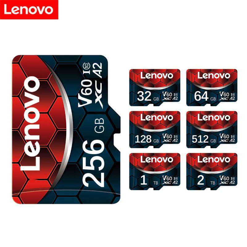 Lenovo การ์ดหน่วยความจำ128GB 2TB 1TB 512GB การ์ด Micro SD 256GB V60ความเร็วสูงกล้องบันทึกวิดีโอสำหรับกล้องโทรศัพท์