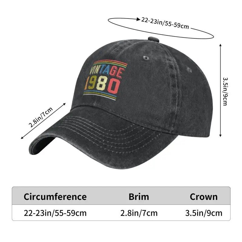 Personalized Cotton Vintage 1980 Born In The 80s Birthday Gift Baseball Cap Women Men Adjustable Dad Hat Streetwear