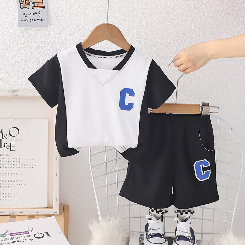 Neue Sommer Baby Jungen Kleidung Anzug Kleinkind Kleidung Kinder T-Shirt Shorts 2 teile/satz Säugling Casual Sport Kostüm Kinder Sportswear