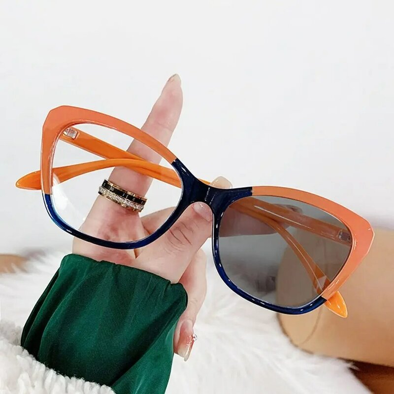 Fashion Square Eyeglasses Photochromic Anti-blue Light Computer Glasses Frame Flat Glasses Men Women Outdoor Polarized Eyewear