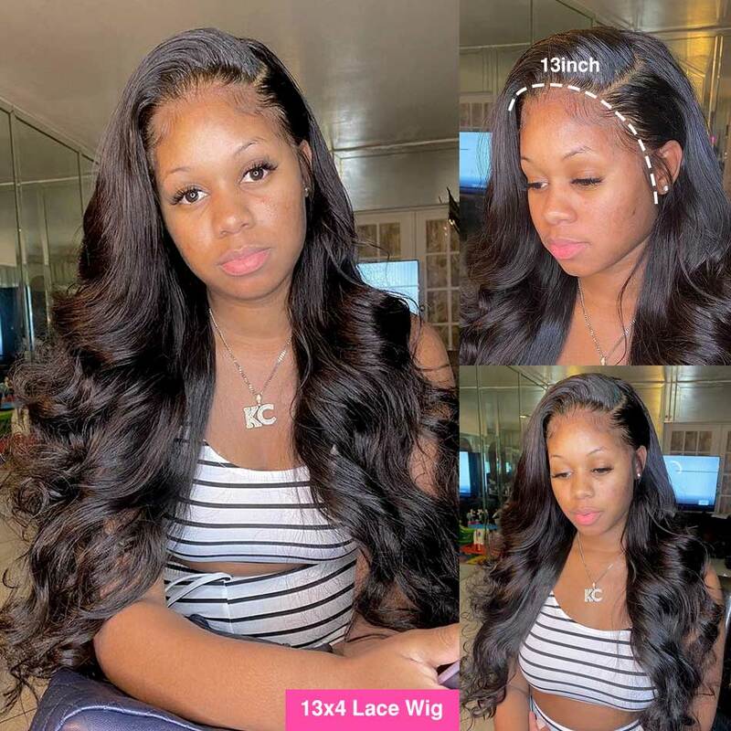 13x4 HD Transparent Lace Body Wave Lace Front Human Hair Wigs Frontal Wig For Women Brazilian Remy PrePlucked Wig With Baby Hair