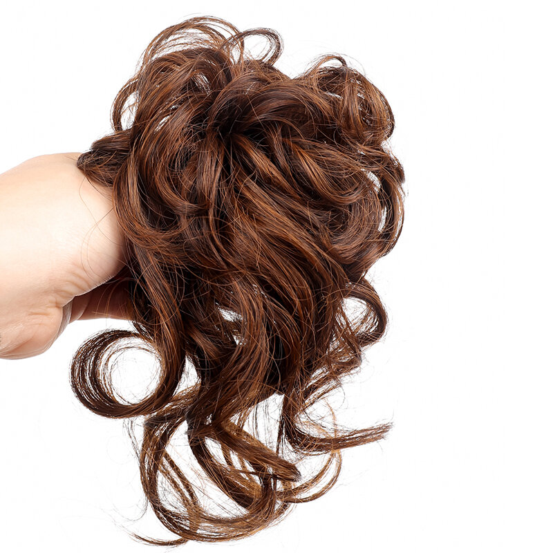 Grampo de cabelo sintético bagunçado perucas de cabelo encaracolado para mulheres bun garra extensão chignon cabelo falso