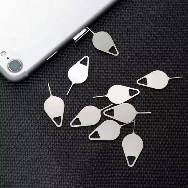 Bandeja de tarjeta Sim de acero inoxidable, herramienta de reparación de móviles con Pin de expulsión, aguja abierta para teléfono inteligente, 100/10 piezas