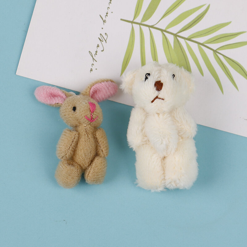 High Quality  5cm Soft Mini Plush Rabbit dollhouse Miniature Accessories Animal Toy Furniture for Doll Home Decoration 1pc