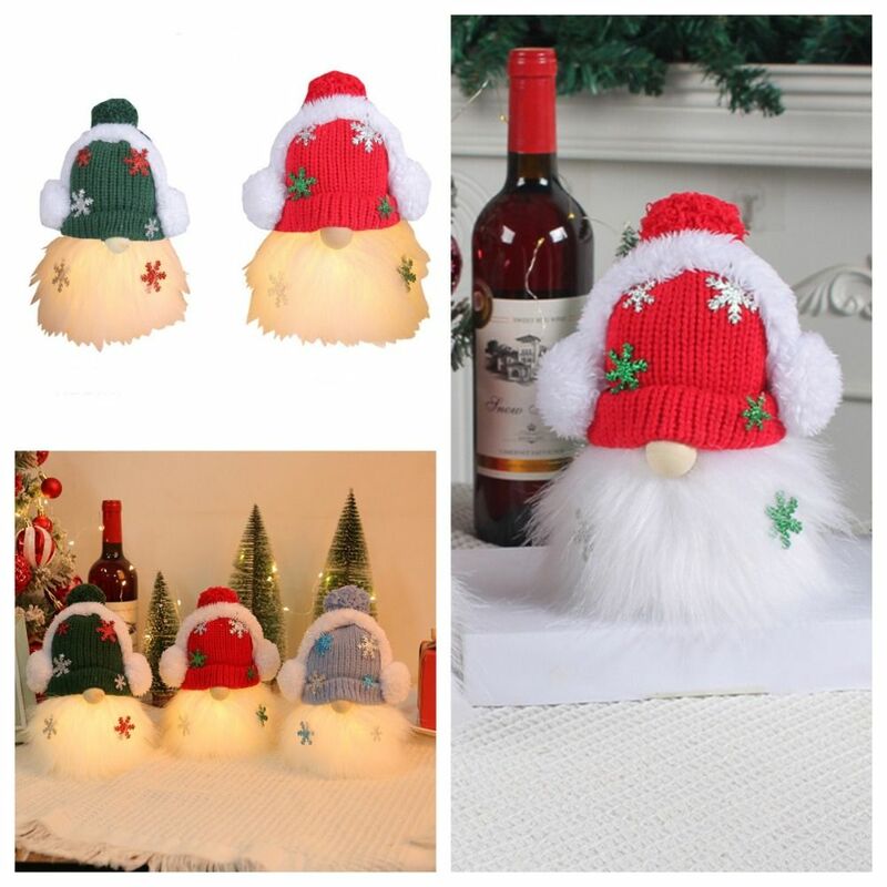 Luces creativas de Gnomo de elfo, sombrero de punto de música luminosa, regalo de Navidad para niños, muñeca, decoración del hogar
