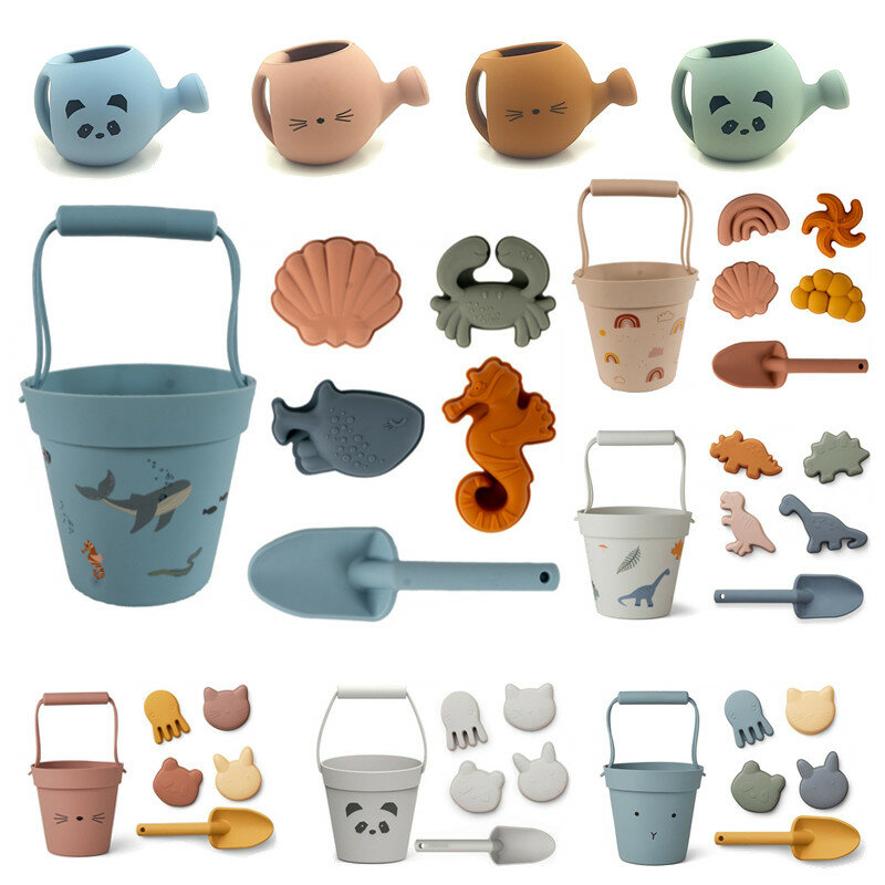 어린이 여름 장난감 귀여운 동물 모델 포함, 해변 해변 해변 장난감, 고무 모래 모래 금형 도구 세트, 아기 목욕 장난감, 어린이 수영 장난감