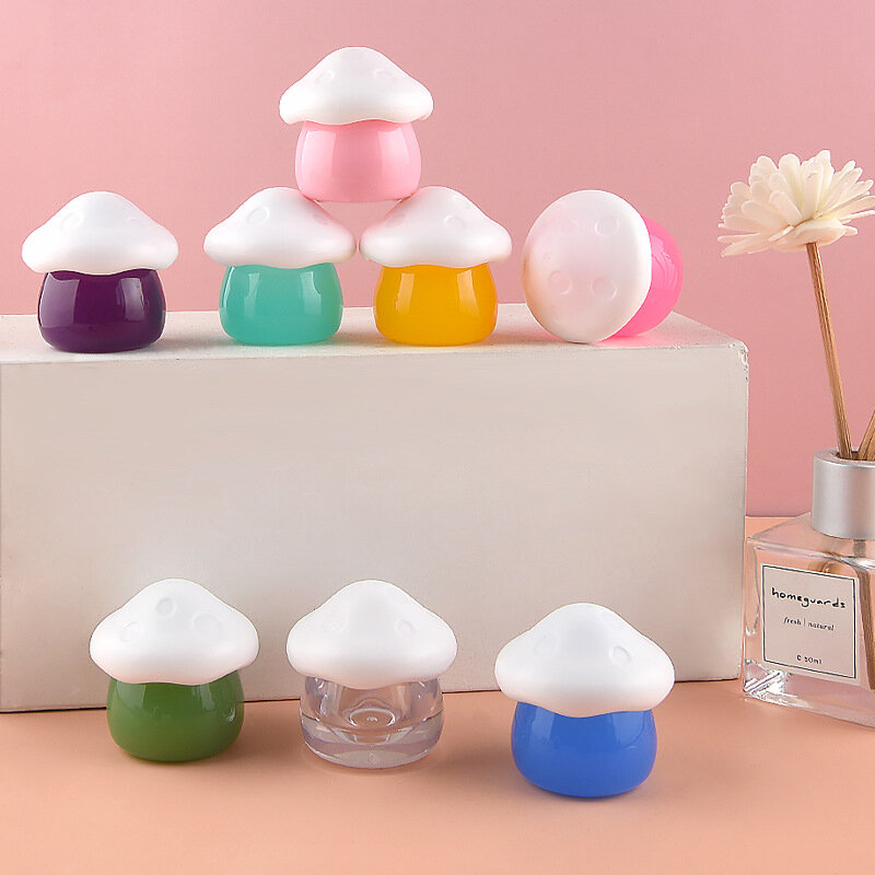 Garrafas Recarregáveis De Plástico, pote vazio, jarra de maquiagem, Travel Face Cream Loção Cosmetic Container, Forma De Cogumelo, 10g