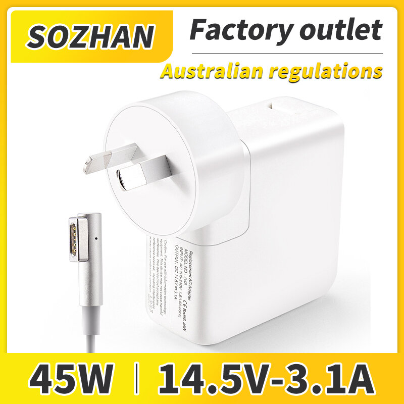SUOZHAN-45W14.5V 3.1A Carregador portátil para Macbook Air, 11 ", 13", A1369, A1370, A1304, A1237, A1244, A1374, Alimentação da bateria