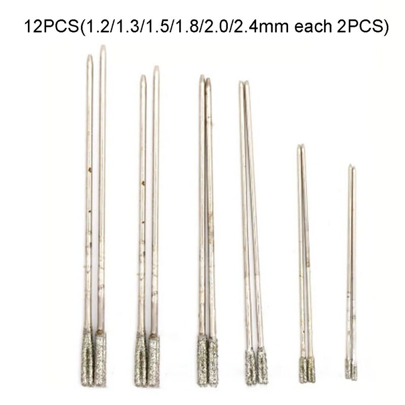 10pcs 1.5mm Diamond Coated Tipped Drill Bits Fits Tile Glass Jewellery Hole Saw Drilling Jade Agate Power Tool Accessories