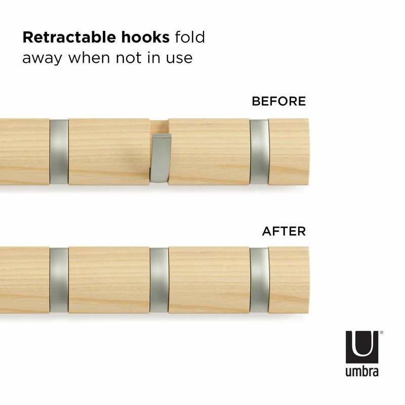 Durable Flip Decorative WOOD Hook Rack
