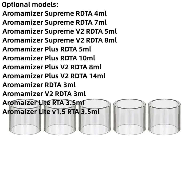 Copo de vidro para vapor crave aromamizer, v2 rdta/aromamizer plus, 5pcs
