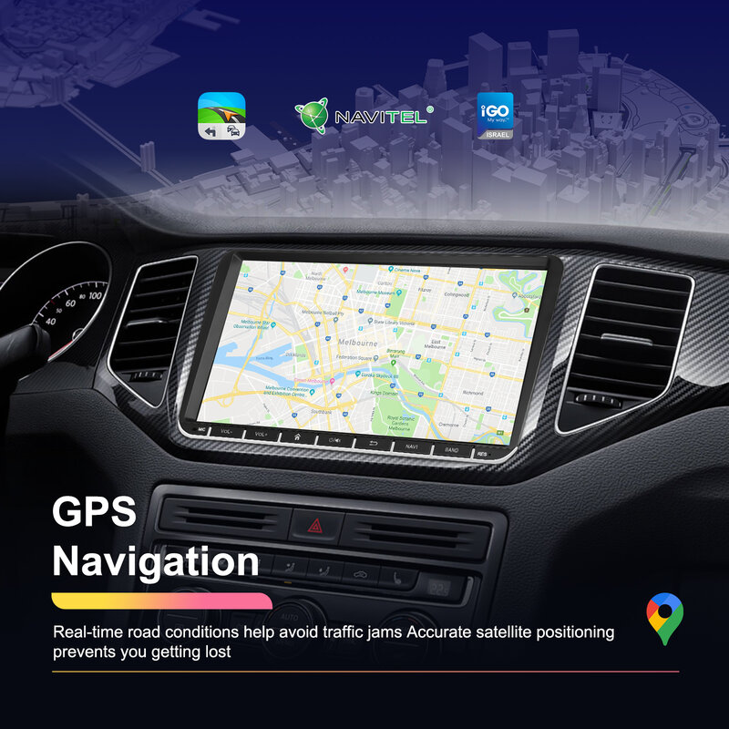 Camecho 9 "2 + 64G Bezprzewodowy Carplay Android Auto Radio samochodowe Odtwarzacz multimedialny GPS Stereo Dla Volkswagen VW Golf 5 6 Passat B5 Polo