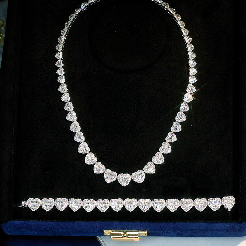 LUOWEND 18K biały złoty naszyjnik luksusowy z designem serca 7.5 karatowy prawdziwy naturalny naszyjnik diamentowy dla kobiet seniorów wysoka biżuteria bankietowy