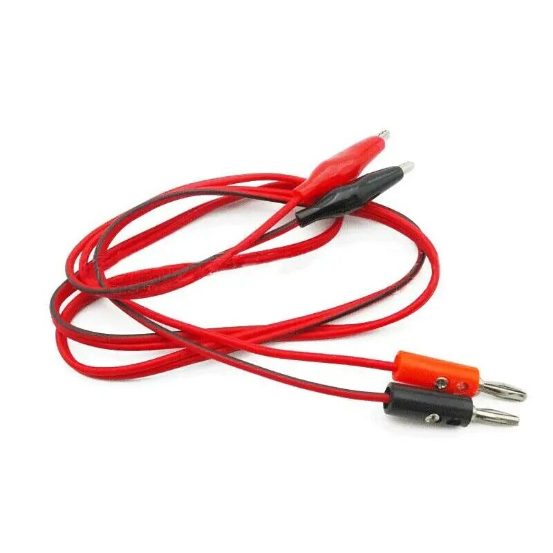 1M Alligator Cilp to AV Banana Plug Test Cable Lead Connector Dual Tester Probe 35mm Crocodile Clip for Multimeter Measure Tool