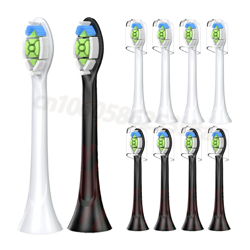 Cabeças de escova de dentes de substituição, Bicos brancos brilhantes, Fit para Philips HX6730, HX6721, HX3216, HX9362, HX3210, HX6013, HX9063, C3, W3
