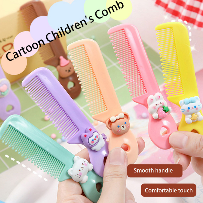 Cute Hair Comb Smooth Handle Cartoon Maternal Child Daily Care Toddler'S Head Brush Portable Kids Hair Care Round Head Comb