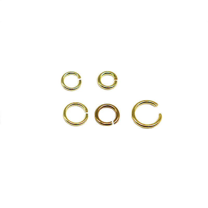 Solid 925 Perak Murni Cincin Lompat Terbuka 24K Berlapis Emas DIY Perhiasan Membuat Komponen 1 Buah
