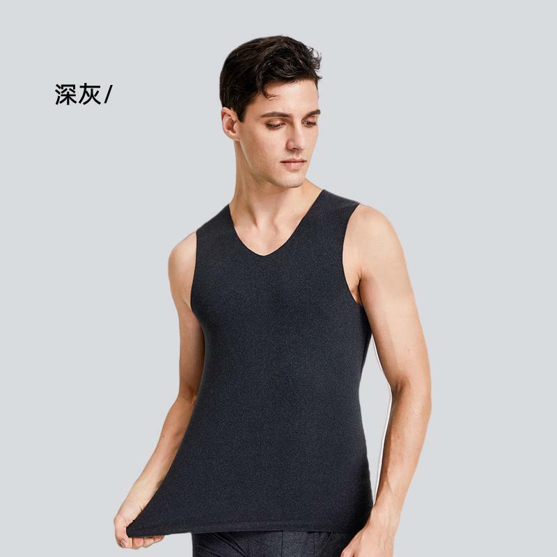 2023 Men Winter Clothing Solid Color Cell Tops Body Underwear Sleeveless Invisible Thermal Warmer Tank Tops Male Underwear C37