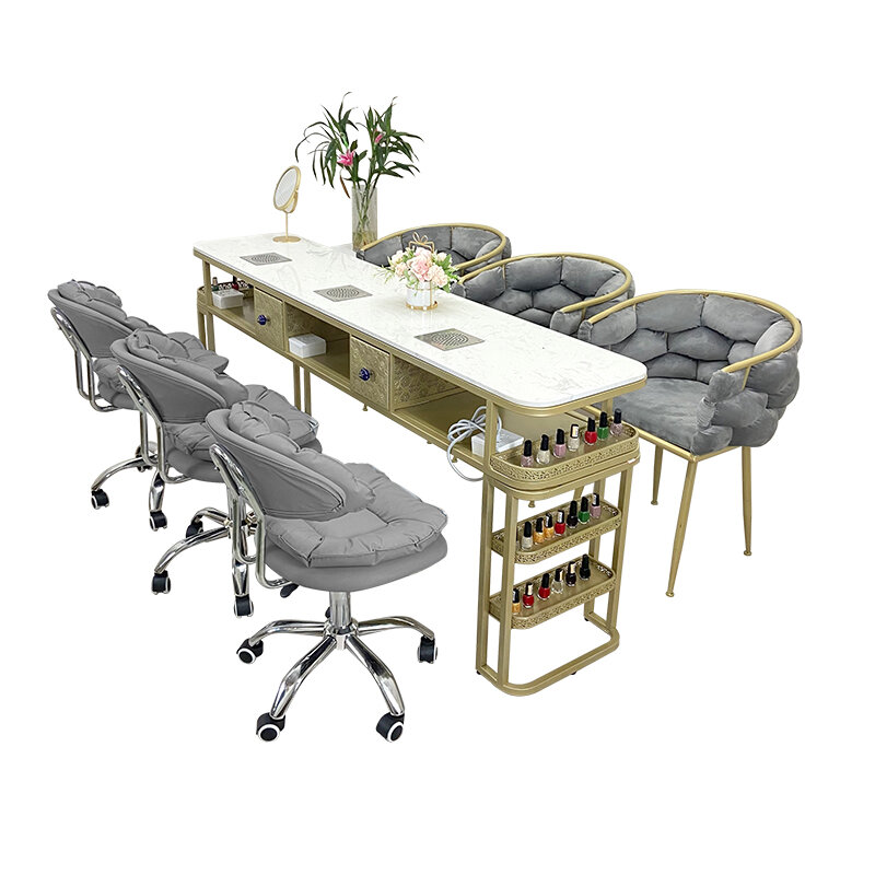 MESA DE MANICURA nórdica moderna, Organizador Profesional, sillas de escritorio, almacenamiento, diseñador de arte, muebles de salón
