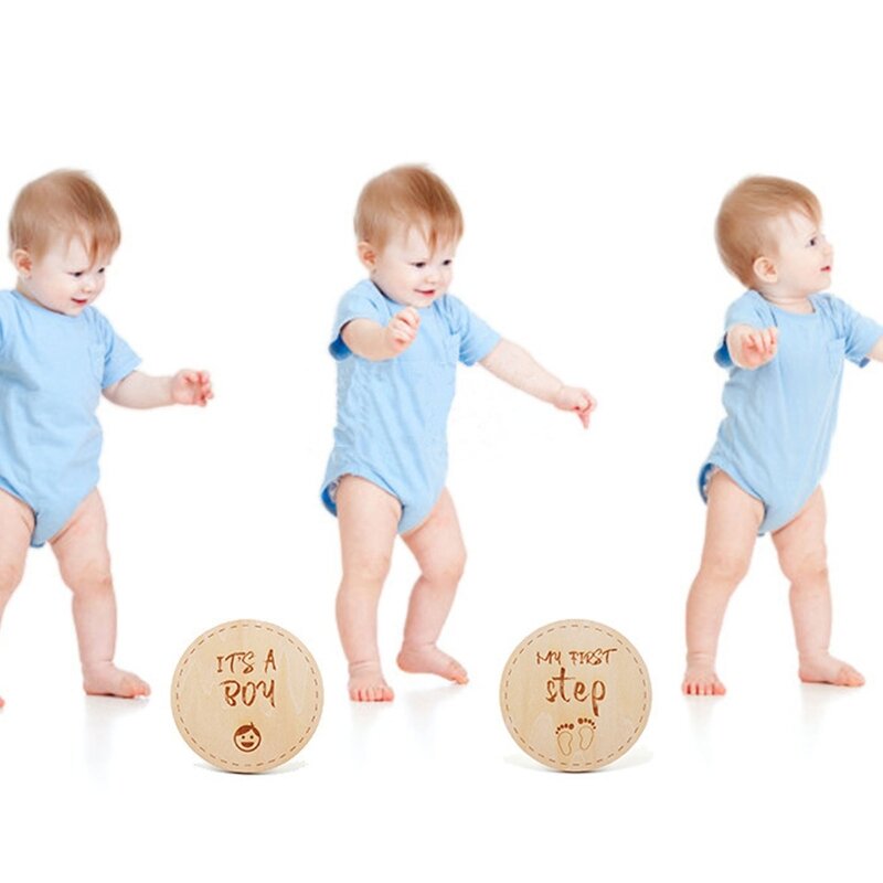 Neugeborenen-Monatsaufzeichnungs-Gedenkkarten, handgefertigte Baby-Meilensteinkarten, Monats-Holzkarten,