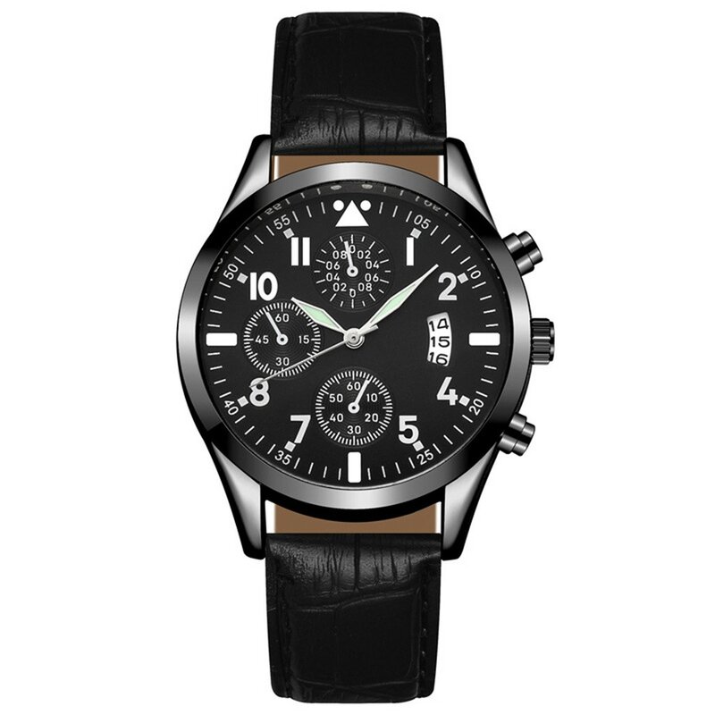 Populair Heren Lederen Horloge Met Kalenderfunctie Plus Lichtgevende Functie Horloge Heren Polshorloges Topmerk Luxe Montre Homme