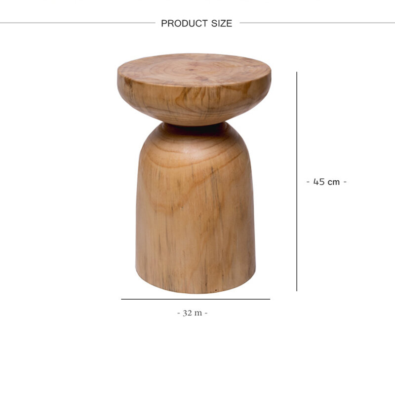 Wuli โมเดิร์น Minimalist Solid Wood Pier Log Stump Stool Designer รอบสตูลโฮมสเตย์ต้นไม้ตกแต่ง Stump Stool