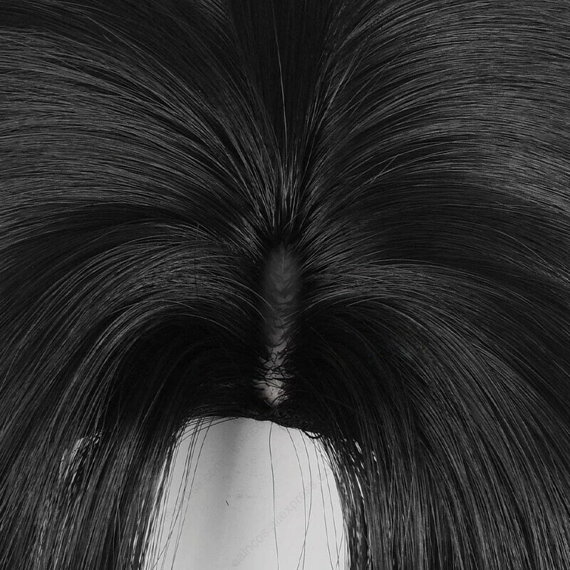 Peluca de Cosplay an-an Lee 1999, cabello sintético resistente al calor, cola de caballo corta negra, 30cm