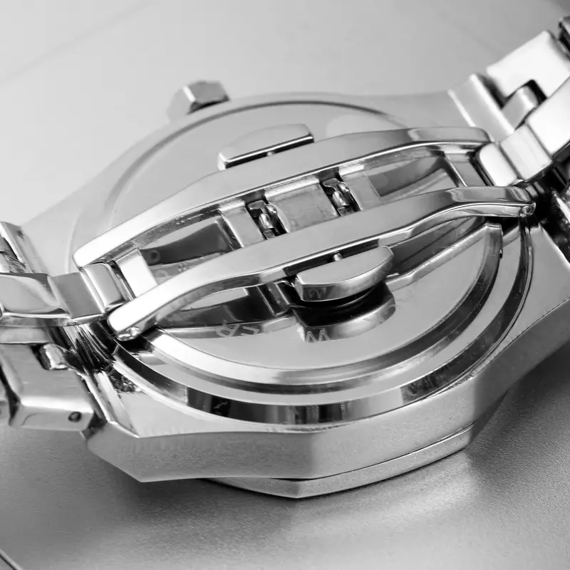 Relógio de quartzo Lautix masculino, impermeável, marca de luxo, escaneamento clássico, segundo, dourado, novo