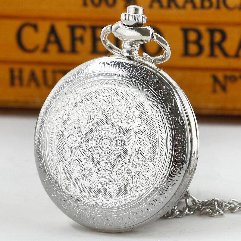 Женские высококачественные серебряные карманные часы из алюминиевого сплава