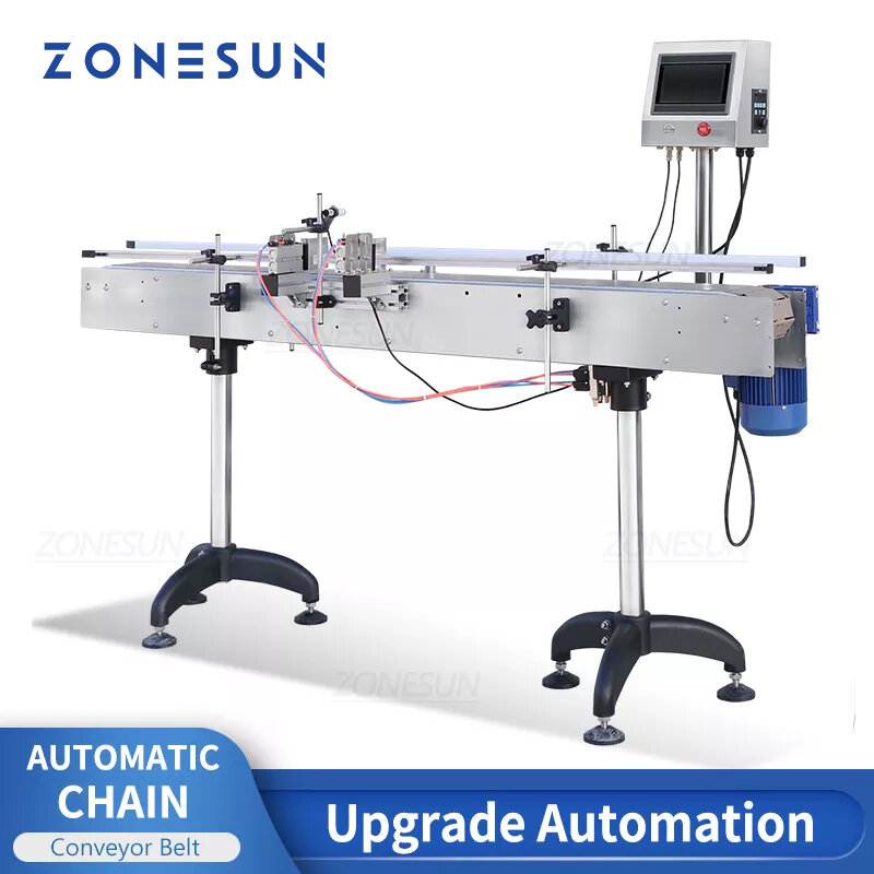 ZONESUN ZS-CB100P 1.9M 길이 자동 체인 컨베이어 벨트 조정 가능한 속도 운반 용품 Machiney Production Line