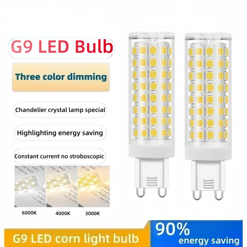 업그레이드 된 G9 LED 조명, 세라믹 SMD2835 LED 전구, 따뜻한 백색 스포트라이트, 할로겐 램프 교체, AC 220V, 5W, 7W, 9W, 12W, 15W