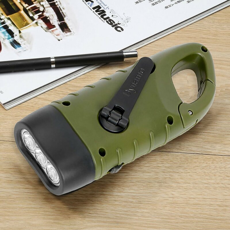 Portable LED Flashlight Hand Crank Dynamo Torch Lantern Solar Powered Flashlight For Outdoor Camping Mountaineering HOT