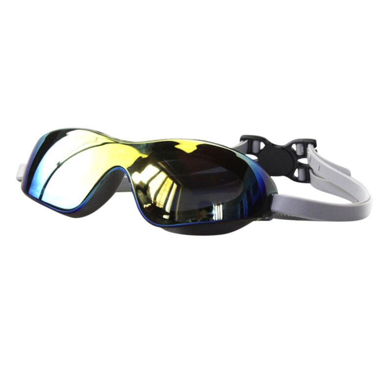 Очки для плавания с гальваническим покрытием, Силиконовые противотуманные очки для дайвинга с зеркальным ремешком, с широким обзором, с защитой от ультрафиолета