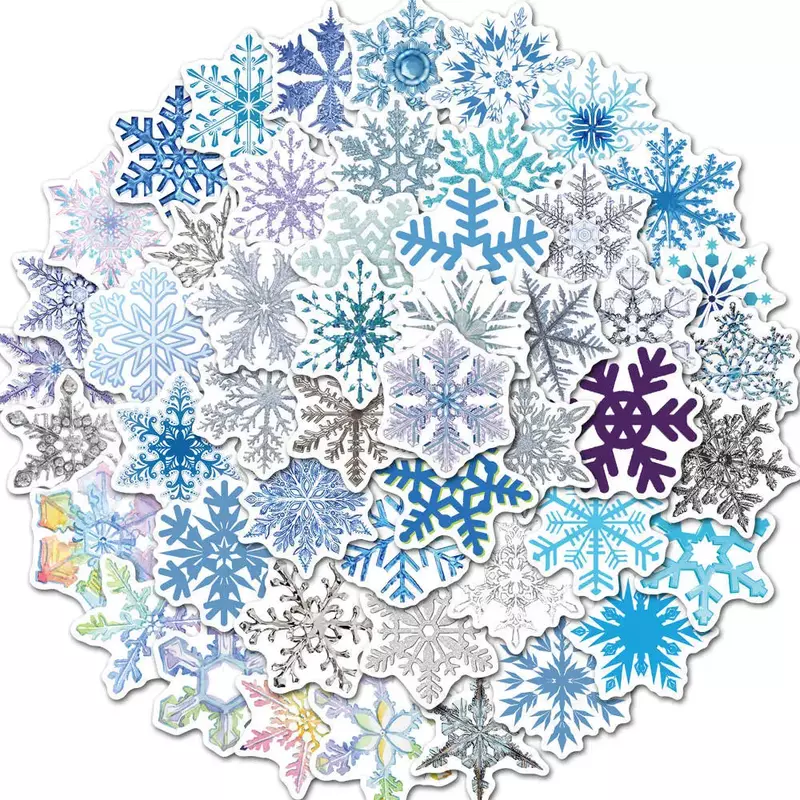 Impermeável Natal Snowflake Graffiti Etiqueta, estética decorativa, Bagagem, Laptop, Jornal, Scrapbook, Crianças, 10 pcs, 30 pcs, 50pcs