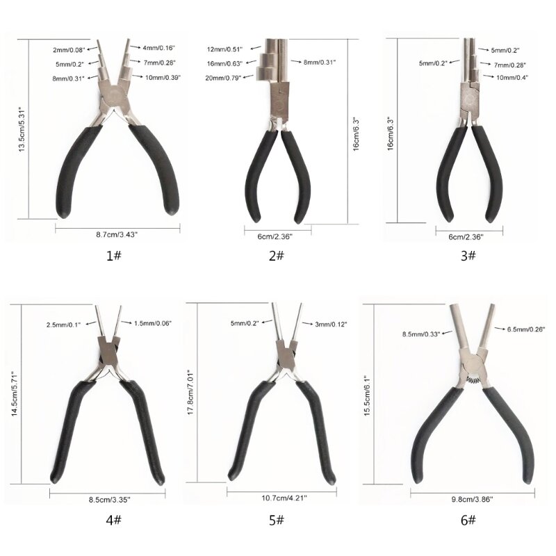 Jewelry Pliers Set Round Tip Pliers Handy Round Jawed Jewelry Pliers for Designers and DIY Enthusiasts