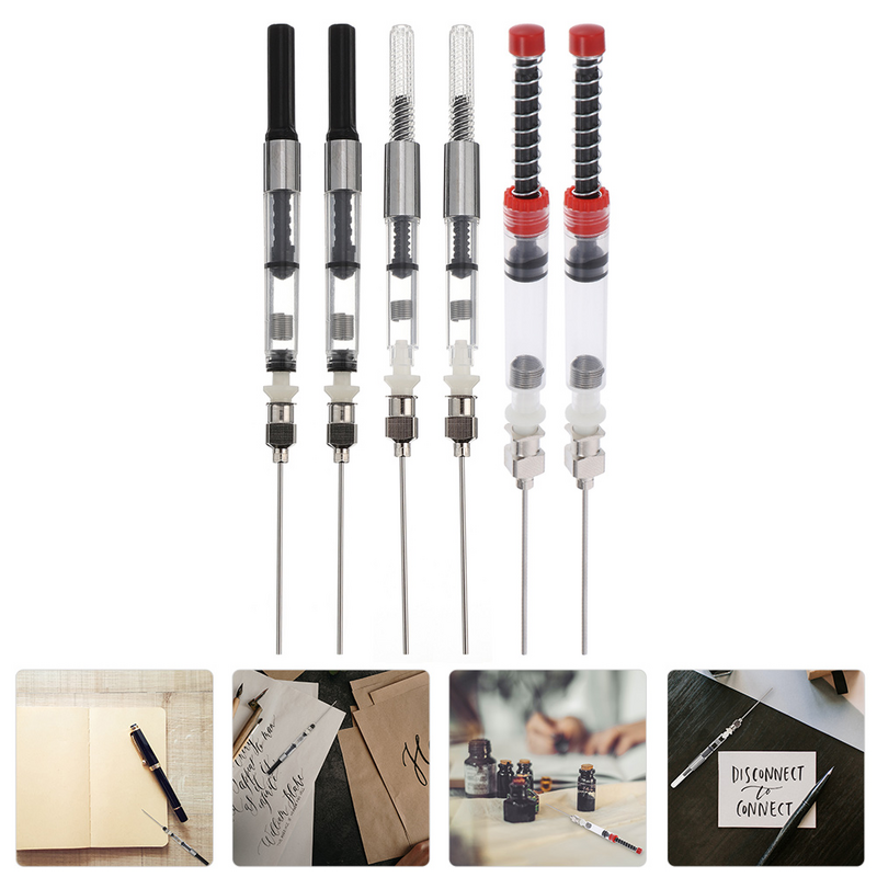 Ink Syringe Pen Absorber, Fountain Filler Converter, Auxiliares Fill Tool, Dispositivo de absorção, Absorbers Needle, 3 pcs, 6pcs