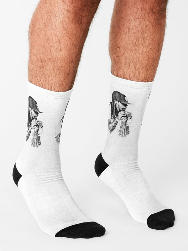 Чулки Lil Уэйн, компрессионные прозрачные носки для мальчиков, женские носки