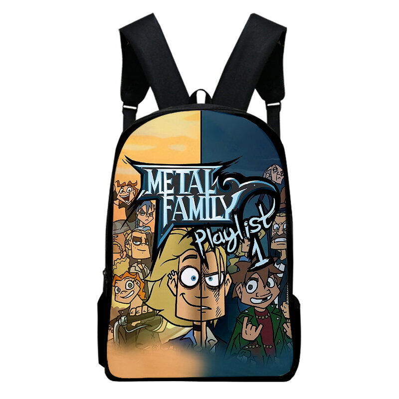 Família de metal anime dos desenhos animados mochila saco escolar adulto crianças sacos unisex mochila 2023 estilo casual sacos harajuku