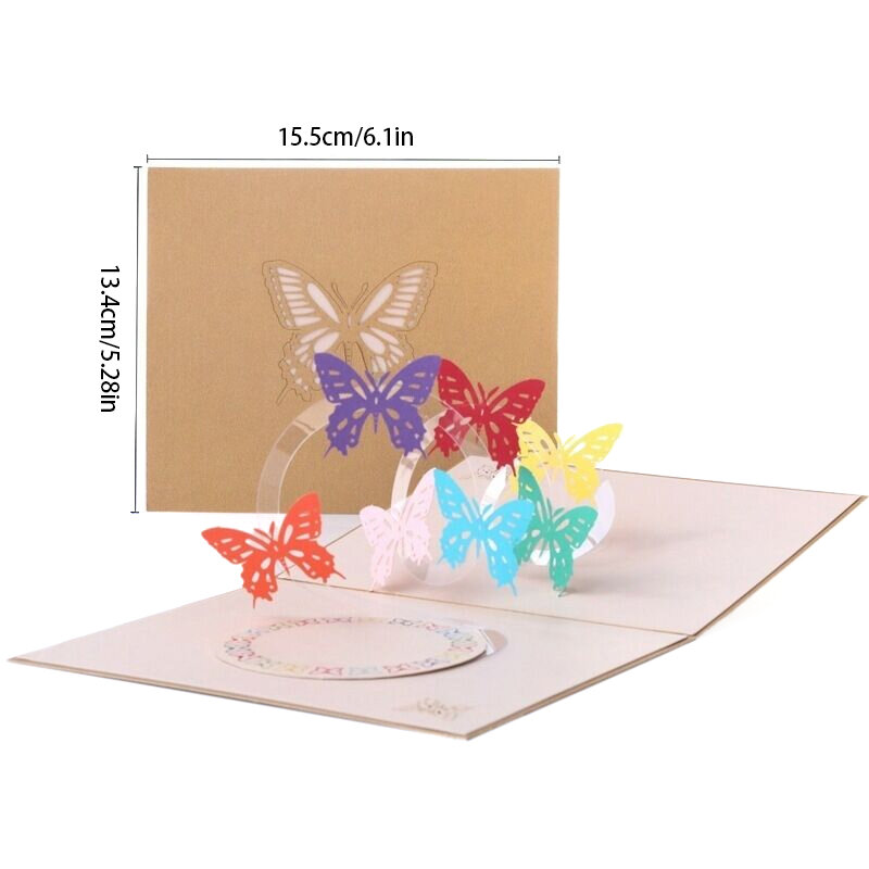 Tarjeta de felicitación de mariposa emergente 3D con sobre, Día de San Valentín, cumpleaños, aniversario, invitación, tarjeta de felicitación, tarjeta postal para parejas, regalo