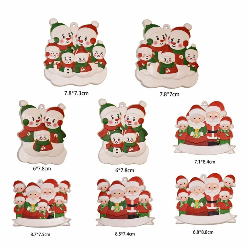Cute Family Snowman Hanging Pendants Gift Acrylic Cartoon Xmas Decorations Santa Claus Christmas Ornaments Party