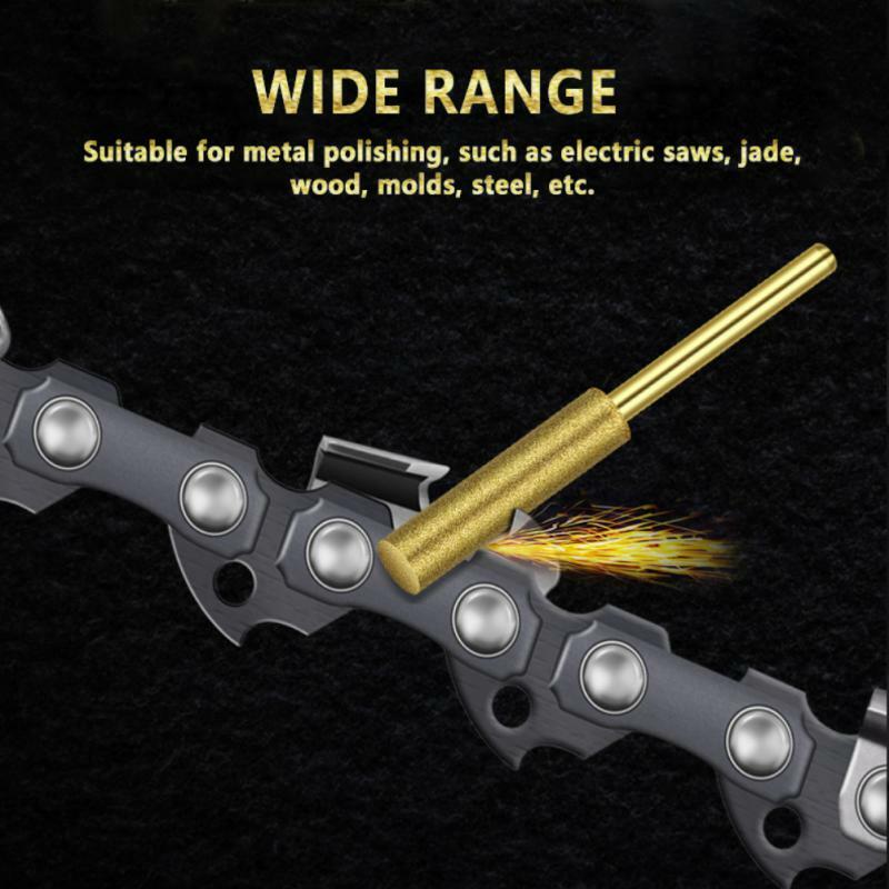 3-8PCS 4/4.8/5.5mm Diamond Chainsaw Sharpener Burr Grinder Chain Saw Drill Bits Saw Sharpening Carving Grinding Abrasive Tools