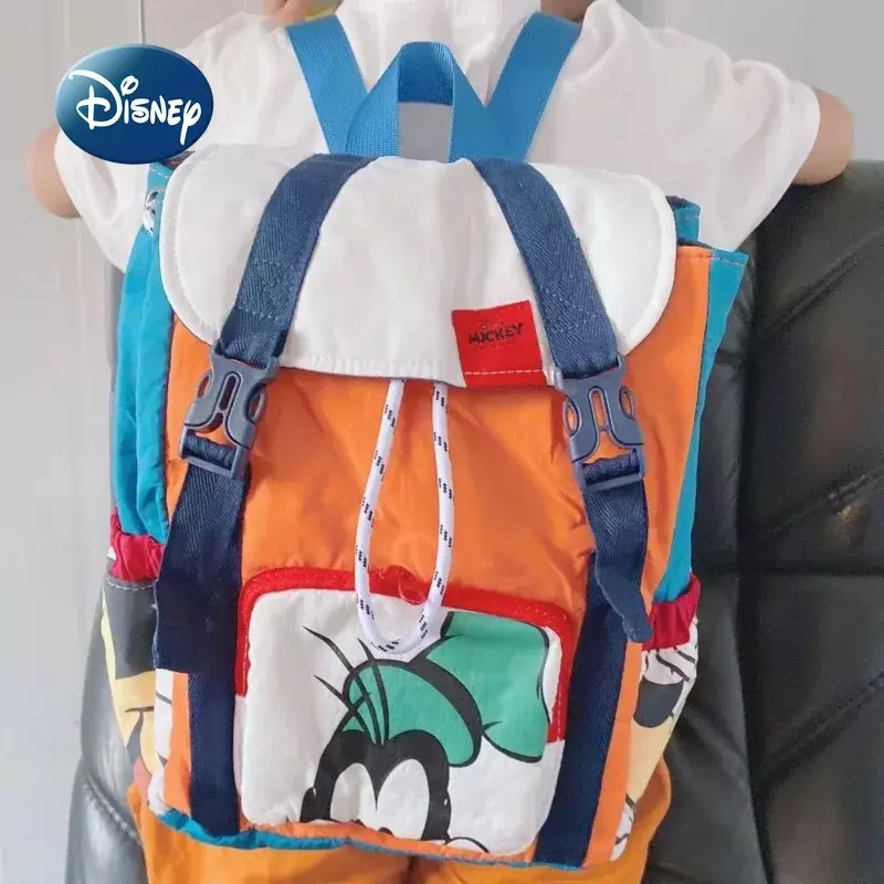 Disney-escola bonito dos desenhos animados, mochila infantil, marca de luxo menino, cordão elegante, original, novo